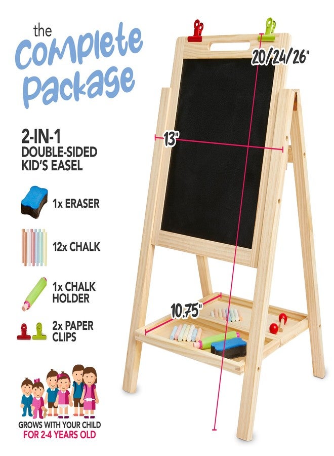 Kidaddle 2-in-1 Double Sided Kid's Easel, Tabletop Art Easel for Toddlers 2-4, Toddler Chalk Board for Children, Kid Art Easel, Arts Easel for Toddlers 2-4 Years, Painting Kit Kids - Image 2